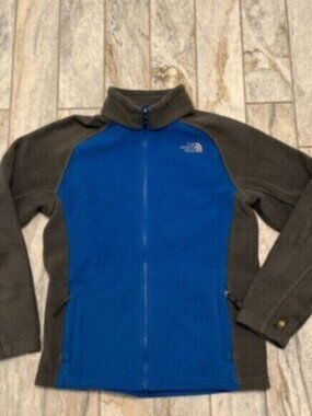 The North Face boys youth large 14/16 blue/gray fleece jacket